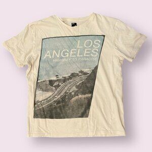 🔥LAST CHANCE! 5 for $15 White LOS ANGELES Graphic Skater Tee S UH